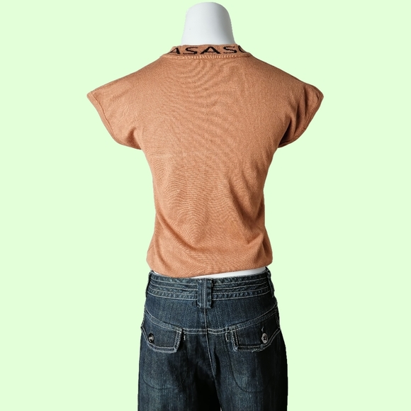 fits sz:M, brown cup sleeve knitted top by J/X - Picture 3 of 3